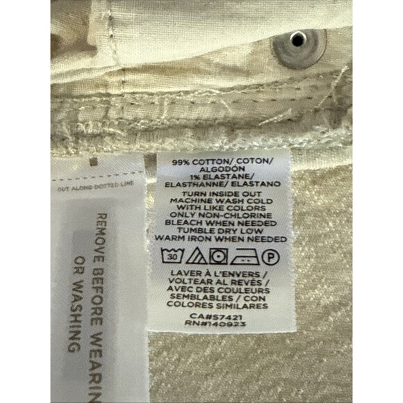 LOFT The High Waist Straight Crop Jeans Size 10 Womens Beige Raw Hem Denim Boho - Picture 12 of 14